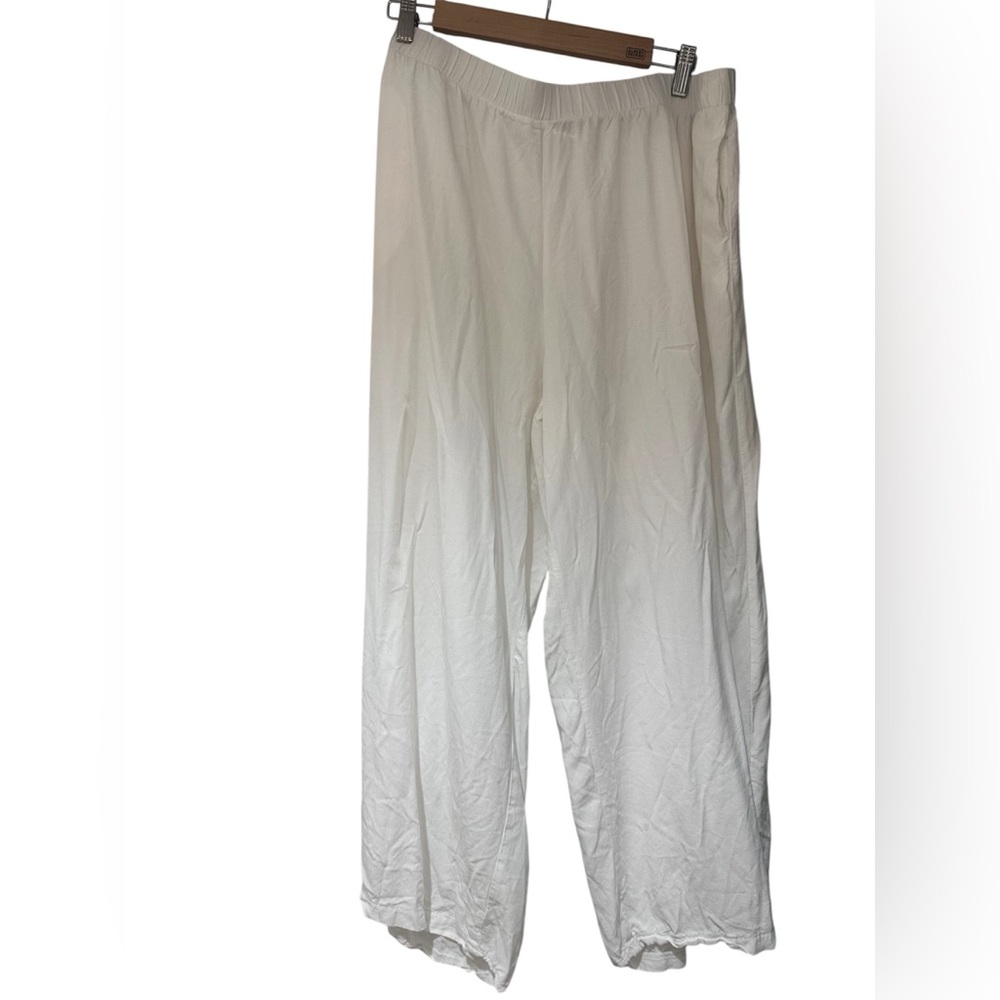 Women's White Boot Cut Linen-Blend Pants Size 3XL